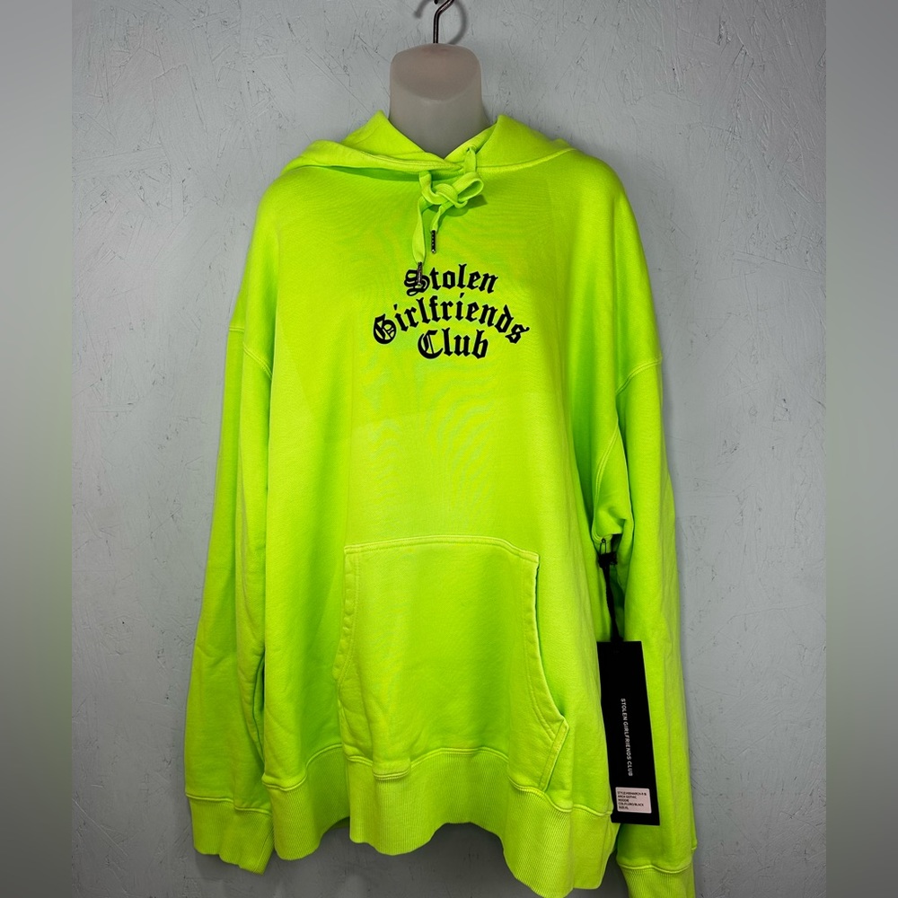 Stolen Girlfriends Club ARCH GOTHIC HOODIE  FLURO/BLACK / XL